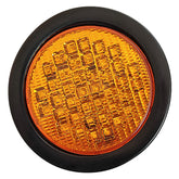 4" Inch Round 40 LED Diodes Stop Turn Tail Reverse Backup Signal Sealed Lights Red/White/Amber Assembly Rubber Mount for Trucks Trailers RV Boat Waterproof